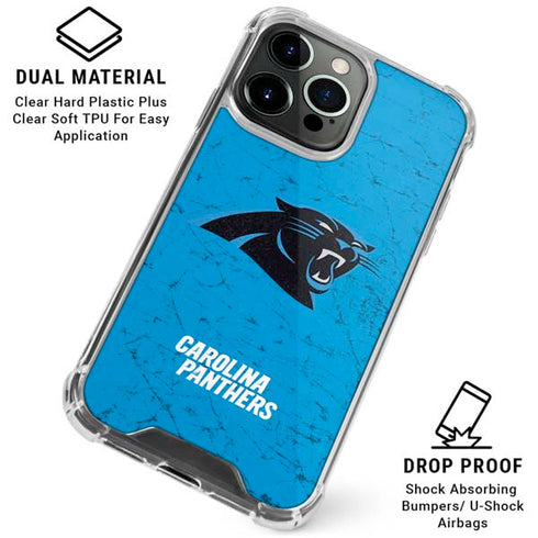 NFL Carolina Panthers Distressed Alternate iPhone 16 Pro Clear Case